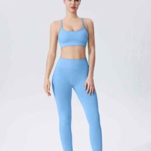 กางเกงเลกกิ้งวิ่งเอวสูงมีกระเป๋า