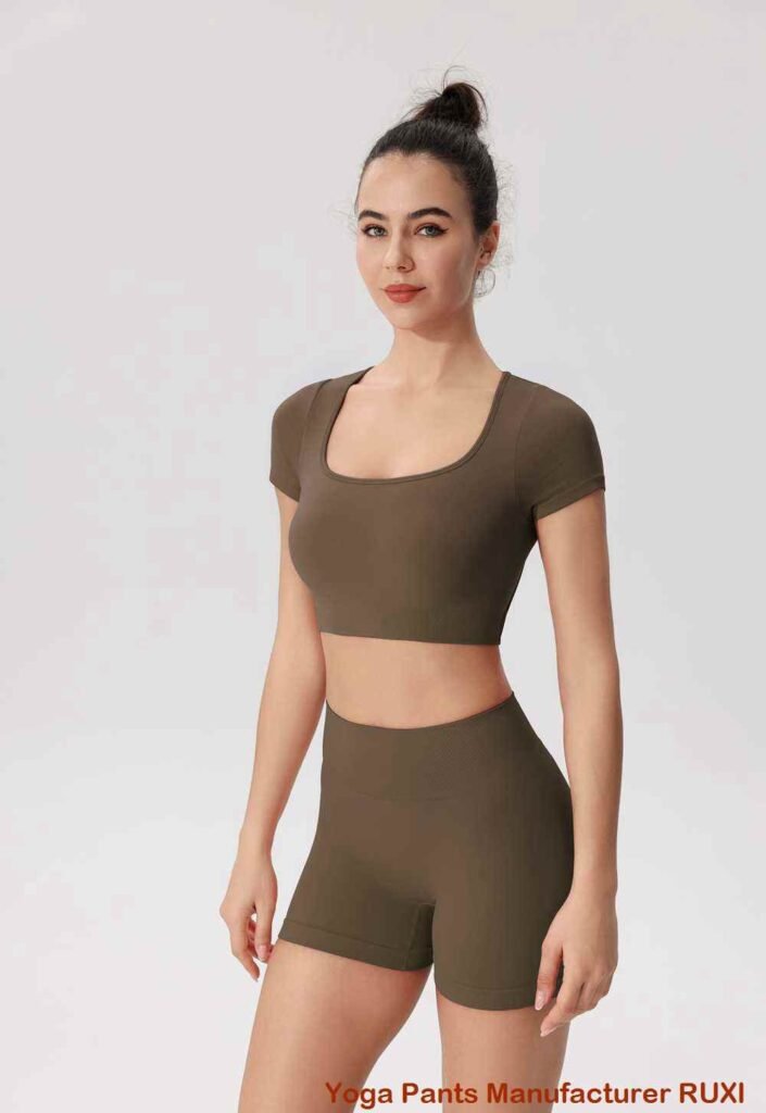 กางเกงเลกกิ้งโยคะแบบมีขอบ RUXI